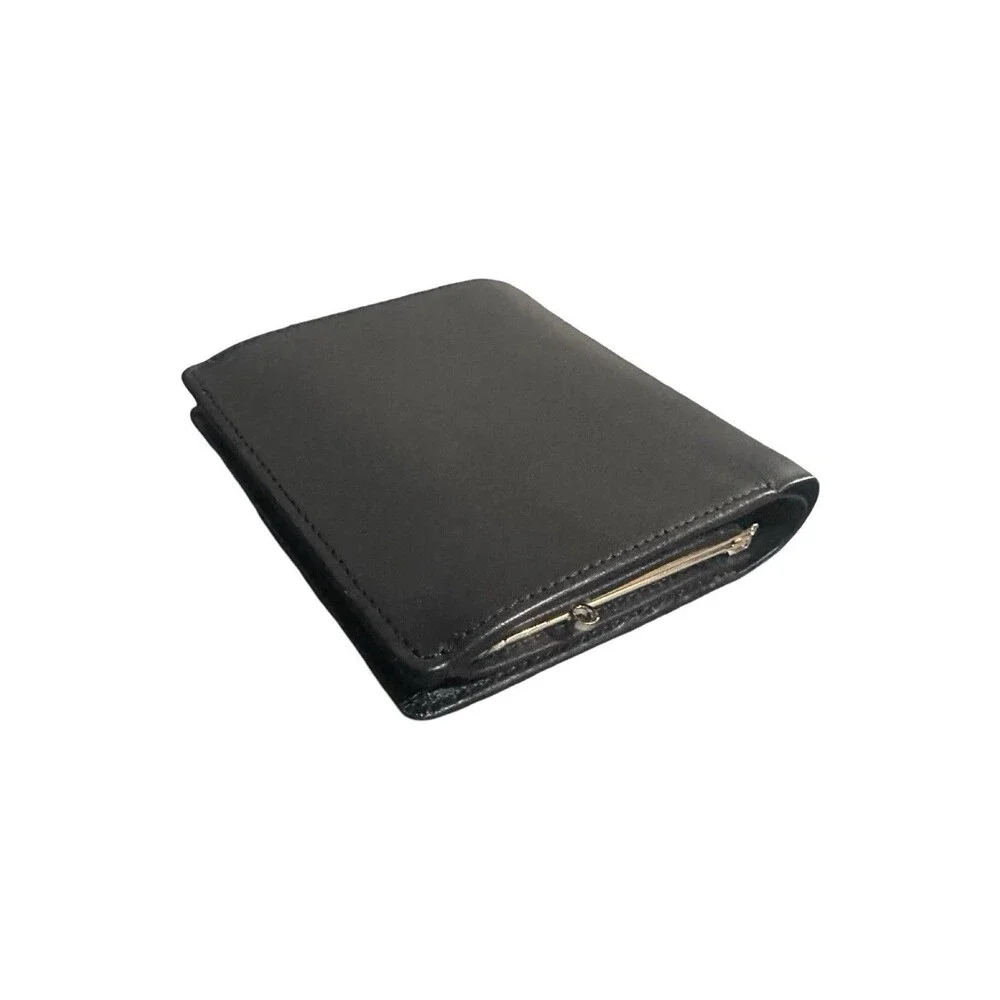 OMEGA NWOT Excellent Kisslock Wallet Compact Wallet Folded wallet Leather Black
